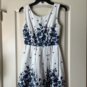 Blue Sand White & Blue Floral Dress